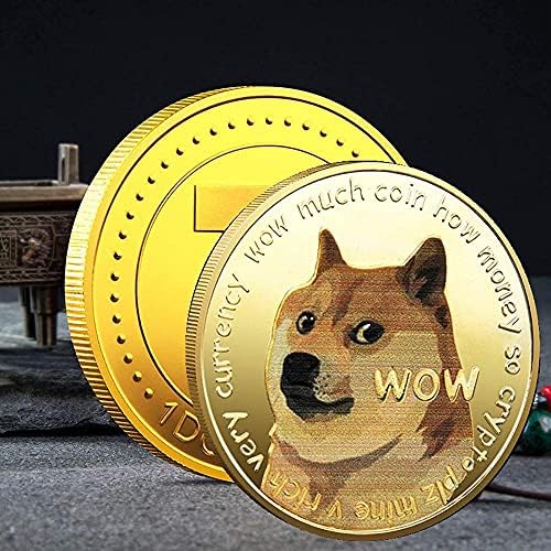 1 унция Златна Dogecoin Възпоменателна Монета 2021 Лимитирана Серия Doge Coin Нови Сбирка Позлатени Монети с Защитен