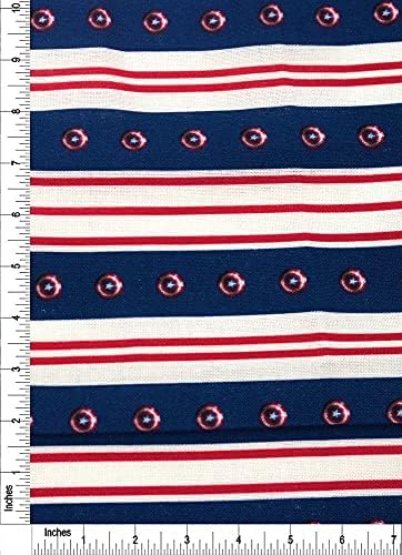 Шарени дизайн на американския щит от памучна ватирана тъкан by The Yard (червено, бяло, синьо, тъмно синьо)