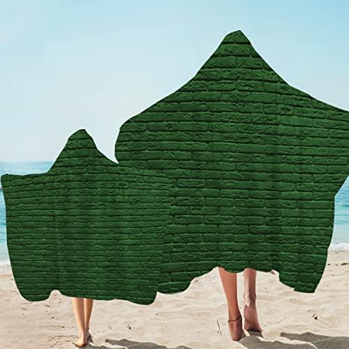 Sleepwish Зелено Акварельное Кърпа с качулка - Плажна кърпи за баня със златен лист с качулка, Абстрактно Пролетта Супер