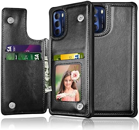 Njjex За Motorola Moto G Stylus 2022 4G Калъф-портфейл с държач за карти, отделения за кредитни карти, изкуствена кожа, Тънък Защитен калъф-книжка с панти капак, броня с рамка от TPU, к