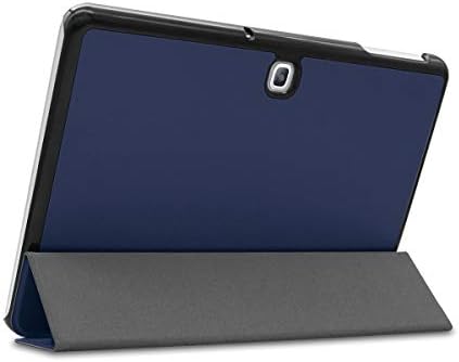 Калъф SATURCASE за Samsung Galaxy Advanced Tab 2 10.1 SM-T583, защитен калъф за таблет със сгъваща се стойка-Фолио, изкуствена кожа (тъмно синьо)