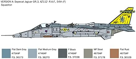 Italeri 1459 Jaguar GR.1 / GR.3 RAF, Мащаб 1:72, Набор от пластмасови Модели за Сглобяване на Пластмасови модели, Изготвяне на Модели, Самолети, Сив