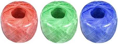 Нишка от полиестер и найлон Rebower [за опаковане в домакински комплект със собствените си ръце]-100 м / 328 фута / 3 руло Пластмаса, червено, Зелено, Синьо