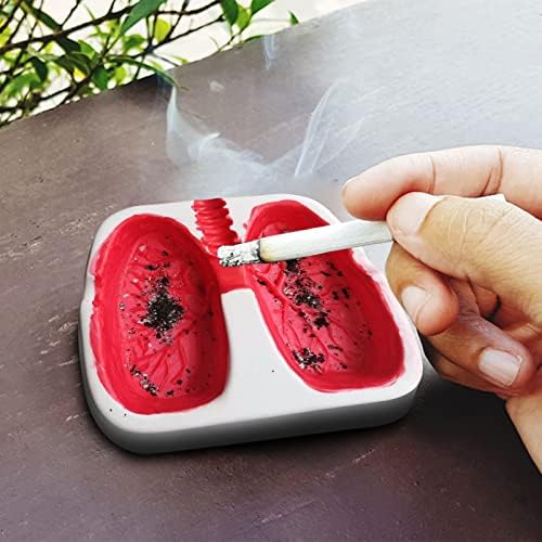 Пепелник pimelu за отказване от тютюнопушенето, Червен Пепелник във формата на белия дроб, Керамика, Творческа Личност,