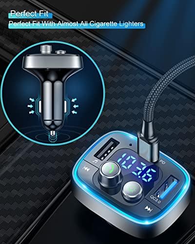 Bluetooth-адаптер LIHAN за кола, Безжичен FM-Предавател, микрофон и Аудиоприемник, MP3 плейър, зарядно за Кола QC3.0