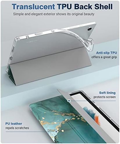 Калъф TiMOVO за Samsung Galaxy Tab A8 10.5, Калъф Galaxy Tab A8 SM-X200/SM-X205, Тънка Прозрачна Матирана делото от мека