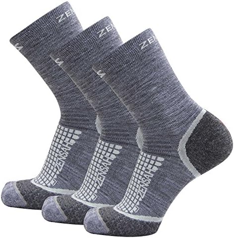 Чорапи Zensah Grit Running Mini Crew - От мериносова вълна, Абсорбират Влагата, Не пузырятся - Спортни чорапи за мъже