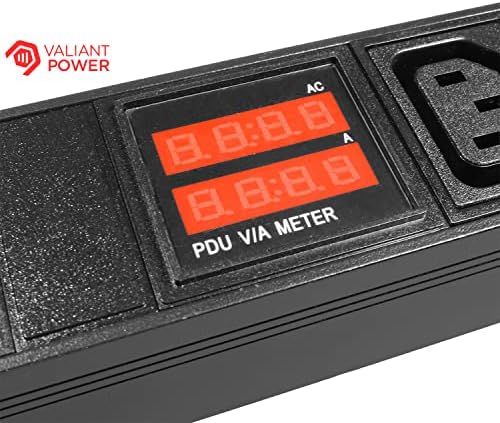 Захранване Valiant Power rack mount - 240V 30A Монофазен PDU с вграден ограничител на пренапрежение, измерителем напрежение