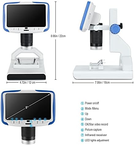 YASEZ 200X Дигитален Микроскоп 5 Дисплей Видео Микроскоп Електронен Микроскоп Истински Научен Биологичен Инструмент