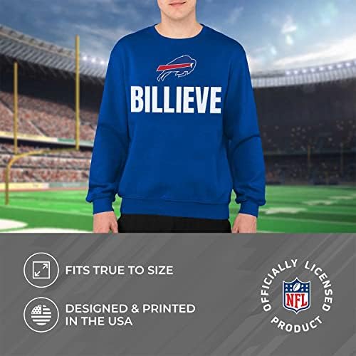 Hoody с кръгло деколте под Знамето на NFL, Официално Облекло, с Лозунга, мек вълнен плат Пуловер с кръгло деколте за