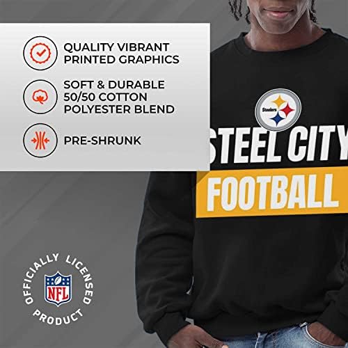 Hoody с кръгло деколте под Знамето на NFL, Официално Облекло, с Лозунга, мек вълнен плат Пуловер с кръгло деколте за мъже и Жени
