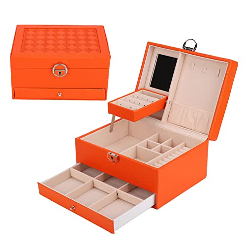 Yosoo Jewellery Box Органайзер, Домакински Кутия За Съхранение На Бижута Водоустойчив Калъф За Бижута, Изкуствена Кожа,