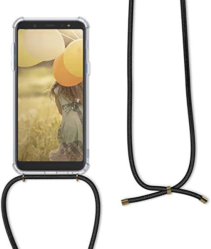 Калъф kwmobile през рамо, съвместим с Samsung Galaxy A6 + / A6 Plus (2018), Калъф - Прозрачен калъф за телефон от TPU