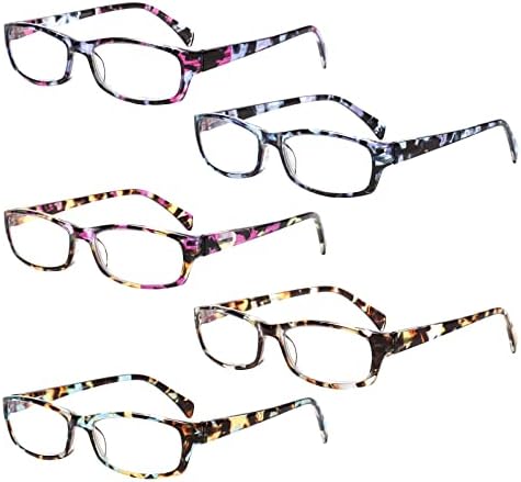 Henotin 5-Pack Очила За четене, Блокиране на Синя Светлина, Срещу Пренапрежение на Очите, Компютърни Очила за Четене