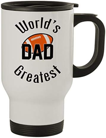 Най-големият футболен татко на света Middle of the Road #283 - Хубава Бяла Пътна Чаша с Тегло 14 грама с Забавен хумор