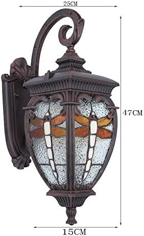 HNXNR Модерен Класически Стенен Лампа от Цветно Стъкло в Старинен Европейски Стил, Уличен Водоустойчив Монтиране на Фенер,