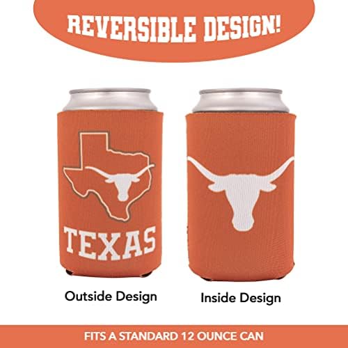 Охладител за напитки с изолация от кутии от университета на Тексас, 4 опаковки, Пенопластовый Държач за напитки Longhorns