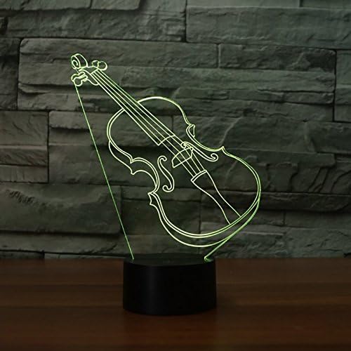 3D Абстрактна Цигулка, Китара лека нощ Тенис на Маса Оптична Илюзия Лампи 7 Цвята Променя Цвета на Led Настолни Лампи
