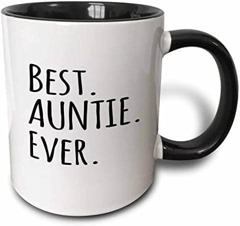 Чаша 3dRose Best Auntie Някога, 11 грама, Черна