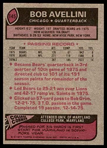 1977 Topps # 145 Боб Авеллини Чикаго Беарз (Футболна карта) EX/MOUNT Беарз Айова Св.