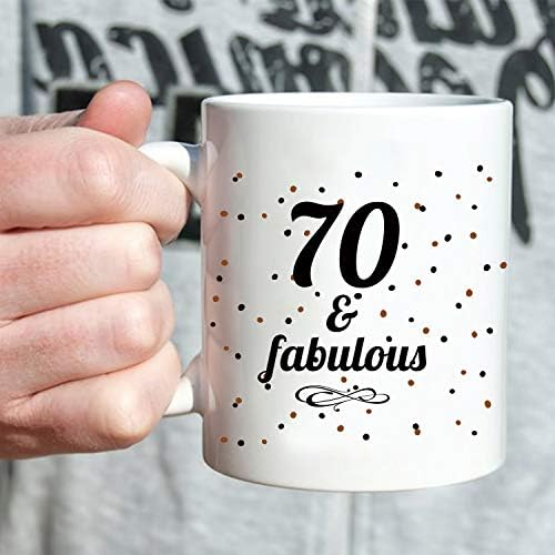 подаръци за 70-ия рожден ден на жени, Чаши - 70 и Чудесата Кафеена чаша, Украса за рожден Ден на 1950 година - 11 грама,