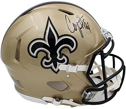Автентичен Каска NFL с автограф Кэма Джордан от New Orleans Saints Speed - Каски NFL С автограф