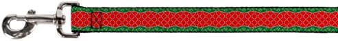 Каишка за домашни любимци с катарама - Празнична украса в Зелената / Червената ивица - дълга 4 метра - ширина 1.5 инча