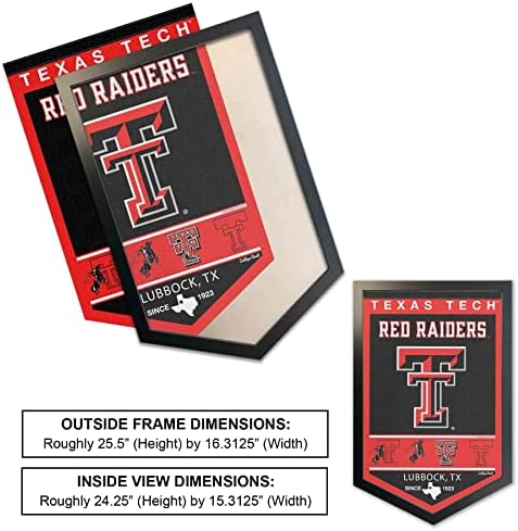 Логото на Texas Tech Red Raiders Heritage Исторически Банер и Дървена Рамка за банер