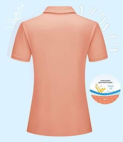 Дамска риза с къси ръкави TACVASEN с Къс ръкав UPF 50 + Защита От Слънцето, Поло блузи за Голф, за Жени, Суха Засаждане, Бързосъхнеща Тениска С яка