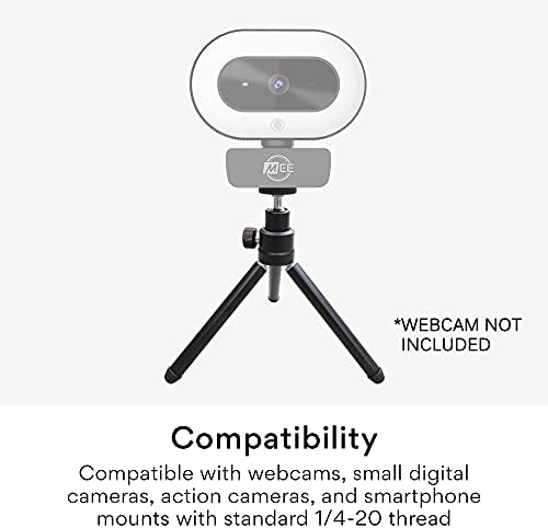 MEE audio Лек статив за уеб камери и малки камери за видео-конферентна връзка; Гъвкав, преносим, Компактен маса за уеб камера Настолна Пътна поставка за уеб-камерата Logite