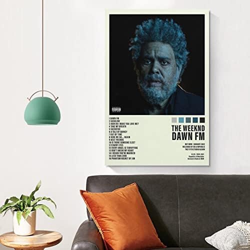 The Weeknd Плакат на Dawn Fm Плакат на Обложката на албума Плакати за Стая Естетически Платно монтаж на стена Арт Декор Спални 12x18 инча (30x45 см)
