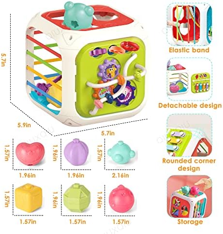 QIUXQIU Детски Играчки за сортиране чрез формата за деца с форма, Цветни Интерактивни играчки на Прочетеното, Кутия за