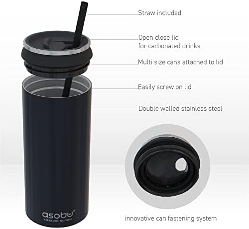 Изолиран ръкав-охладител Asobu Multi Can Cooler, подходящ за тънки и стандартни кутии сода газирана вода или бира (Синьо