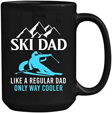 Ризи Crazy Love Татко На ски, Като Нормален баща, Само Така Стръмен, Черна Порцеланова Чаша, Забавен Подарък За баща