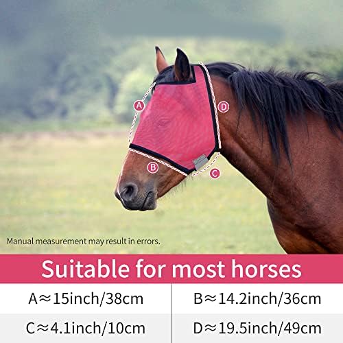 Маска HYUNLAI Horse Fly за коне с мини-уши, Мрежест дизайн, Удобен материал за ефективна защита на коне