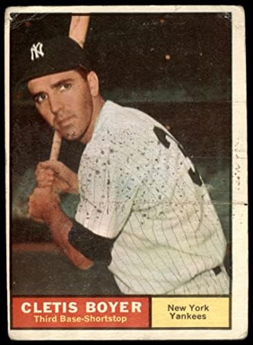 1961 Topps # 19 Клит Бойер Ню Йорк Янкис (бейзболна картичка) СПРАВЕДЛИВИ Янкис