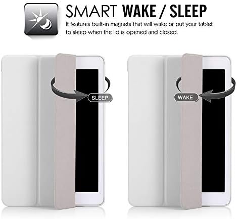 Съвместим с Apple iPad Pro 9,7 инча ( г.) - Кожена smart-калъф + Твърда делото с функция за сън / събуждане (червен