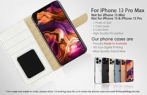 за iPhone 13 Pro Max, дизайнерски калъф-портфейл с панти капак за телефон, A24735 Cool Wolf