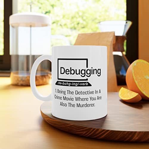 Panvola Debugging Кафеена Чаша със Забавна цитат за Програмист Computer Programming Engineering Coder IT Керамична Чаша