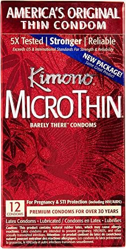 Комплект микротонких презервативи Kimono в Стилния Латунном негов джоб, Тънки Латексови презервативи премиум клас- 12