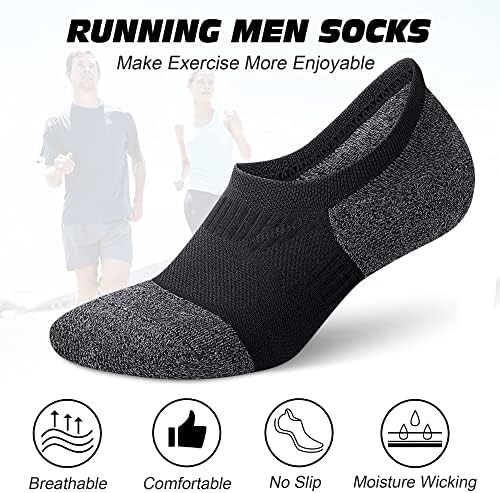 Чорапи Gonii No Show Мъжки Спортни Чорапи С ниско деколте На Щиколотке За Бягане На Лигавицата 6 Двойки
