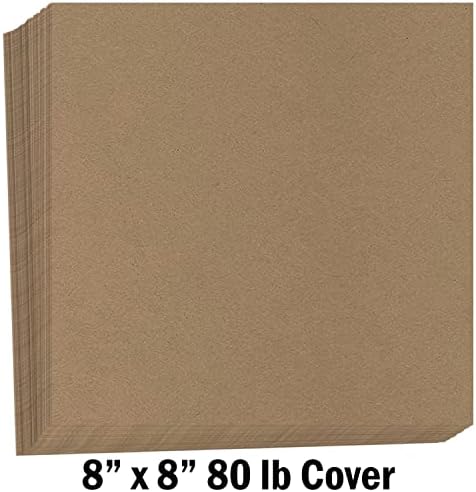 Хартия за албуми от крафт картон Hamilco Кафяв Цвят 8х8, Плътна Корица тегло 80 кг – 50 Опаковки