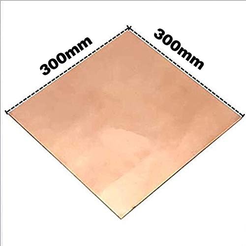 OriginalClub Мед метален лист Фолио табела 300x300x0,8 мм Вырезанная Медни Метална плоча, Медни листа (Размер: 300x300x1,2