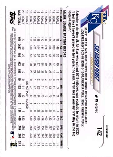 В деня на откриването на Topps 2021 #142 Бейзболна картичка Салвадор Перес Kansas City Рояли MLB NM-MT