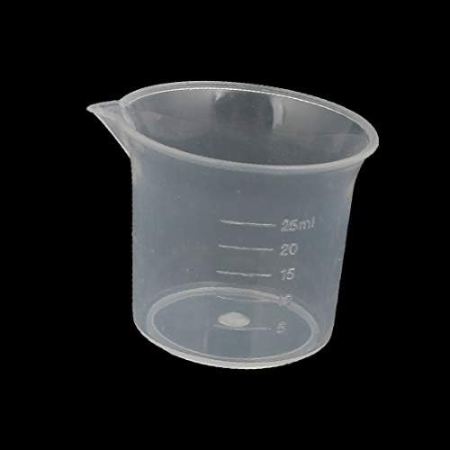 X-DREE 5шт 25 мл Лабораторен Прозрачен Пластмасов Контейнер За течности Мерителна чаша (Becher della tazza di misurazione