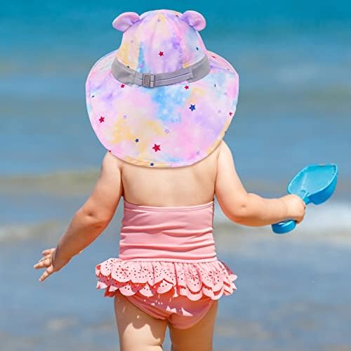 Детска Солнцезащитная Шапка За Деца, Летни Плажни Шапки за плуване с Уши, UV Защита От Слънцето, Широки Полета на Шийката