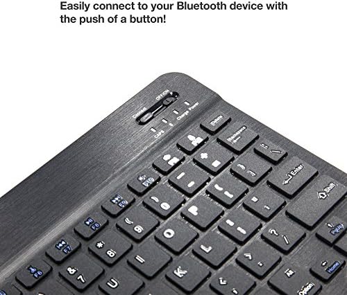 Клавиатурата на BoxWave, съвместима с Motorola Moto G42 - Клавиатура SlimKeys Bluetooth, Преносима клавиатура с вградени