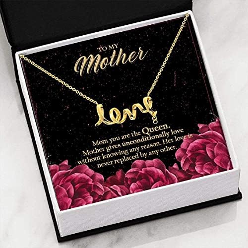 Картичка с Послание Бижута, Колие ръчна изработка - Вдъхновяващ Колие за мама, Златни Бижута за Майка, Подарък за майка
