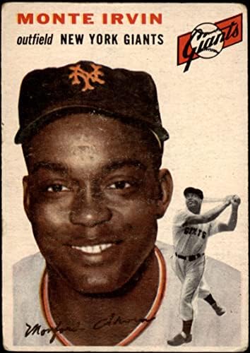 1954 Topps # 3 От Монте Ирвином Ню Йорк Джайентс (Бейзболна картичка) (Бяла завъртане) на БЕДНИТЕ Джайентс
