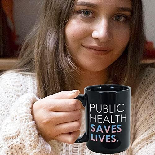 Кафеена Чаша Bubble Hugs Nurses 15 унции Черни на Цвят, Общественото Здравеопазване Спасява Живота на Благодарност Парамедика